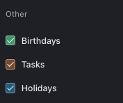 Special birthday, holiday and task calendars